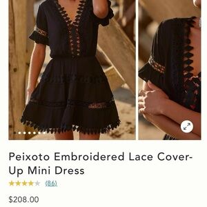 Anthropologie Peixoto Embroidered Lace Cover-Up Mini Dress size small